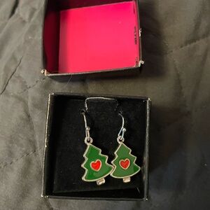 Festive Green Christmas Tree Earrings